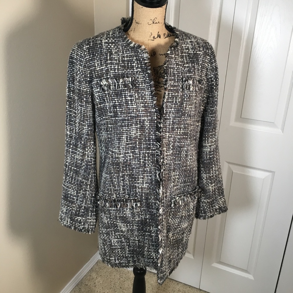 Chico's Tweed Long Jacket